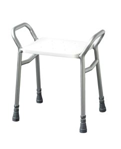 Lightweight adj height alum shower stool