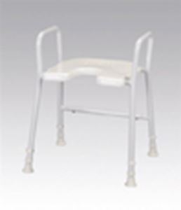 Height Adj Aluminium Shower Stool with Arms