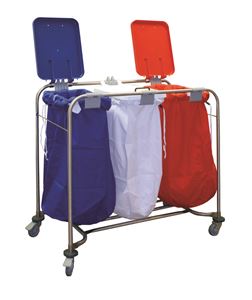 3 Bag Stainless Steel Laundry Cart