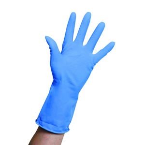 Rubber Domestic Gloves Blue - Large (pr)