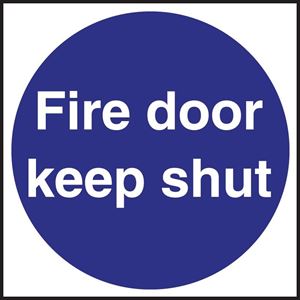 Fire Door Sign, Self adhesive 100 x 100mm