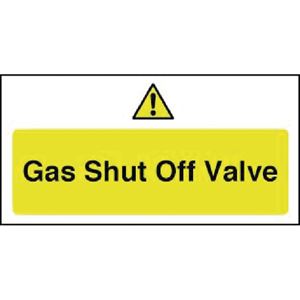 Gas Shut Off Sign Valve Sign