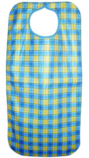 Picture of Adult apron 45x90cm snap closure - Yellow check