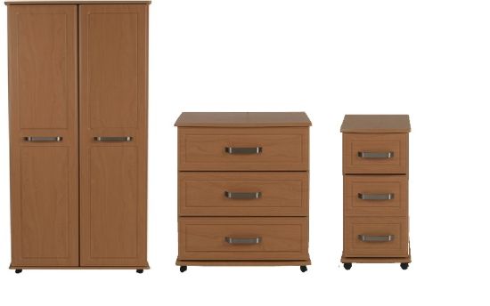 Picture of Lyra 3pc Bedroom Furniture Set with Lockable Bedside