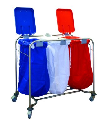 Picture of 3 Bag Stainless Steel Laundry Cart